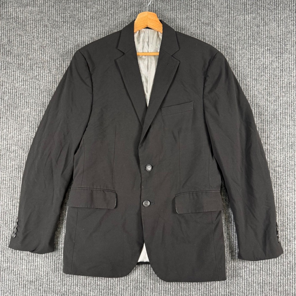 J.Ferrar‎ Blazer Mens 38R Black Two Button Jacket Career Business Casual